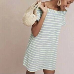 Corey‎ Lynn Calter by Anthropology gray green off the shoulder mini dress Sz XS
